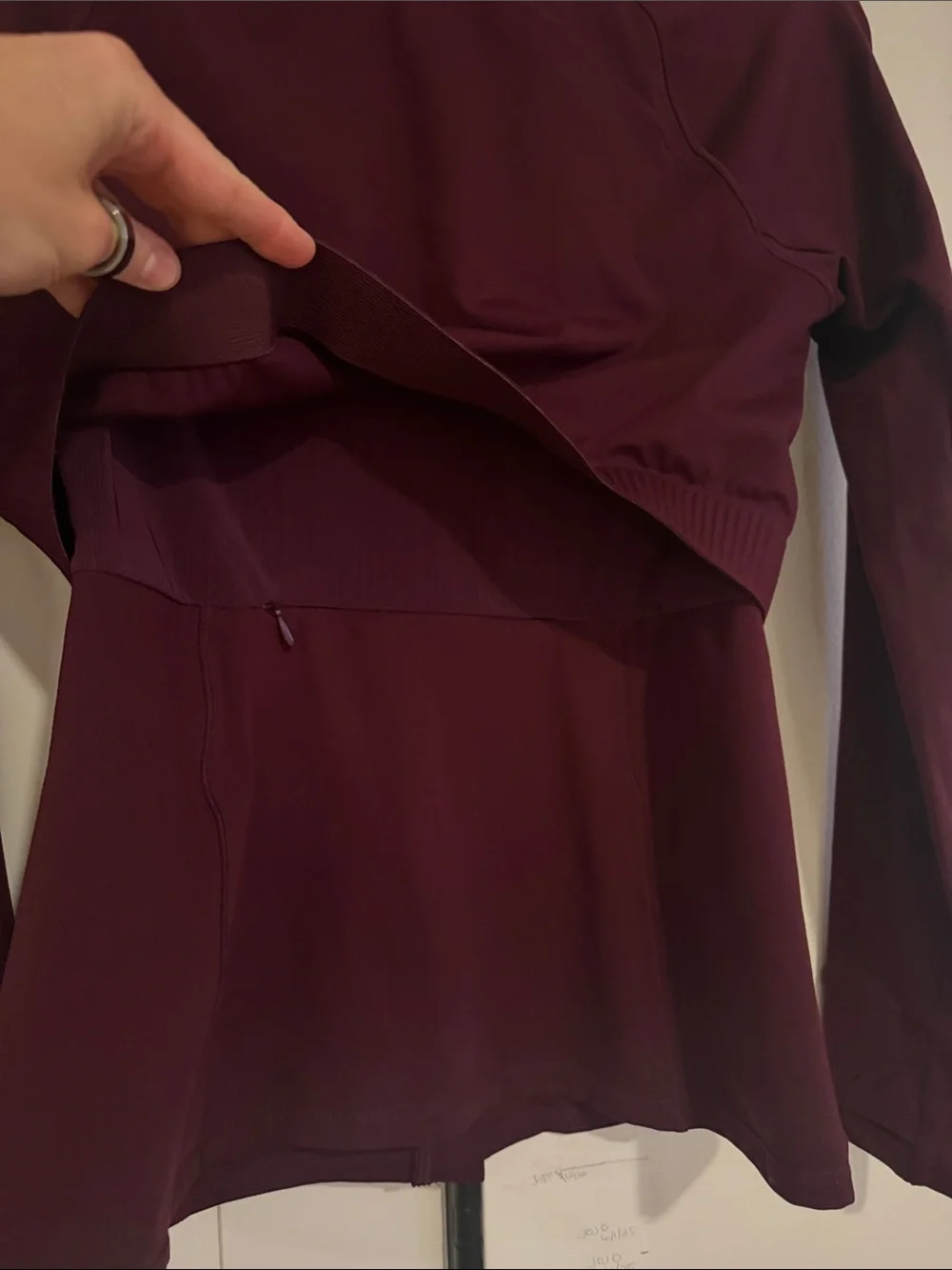 Fabletics Trinity Performance Jacket in Burgundy | Size S based on measurements